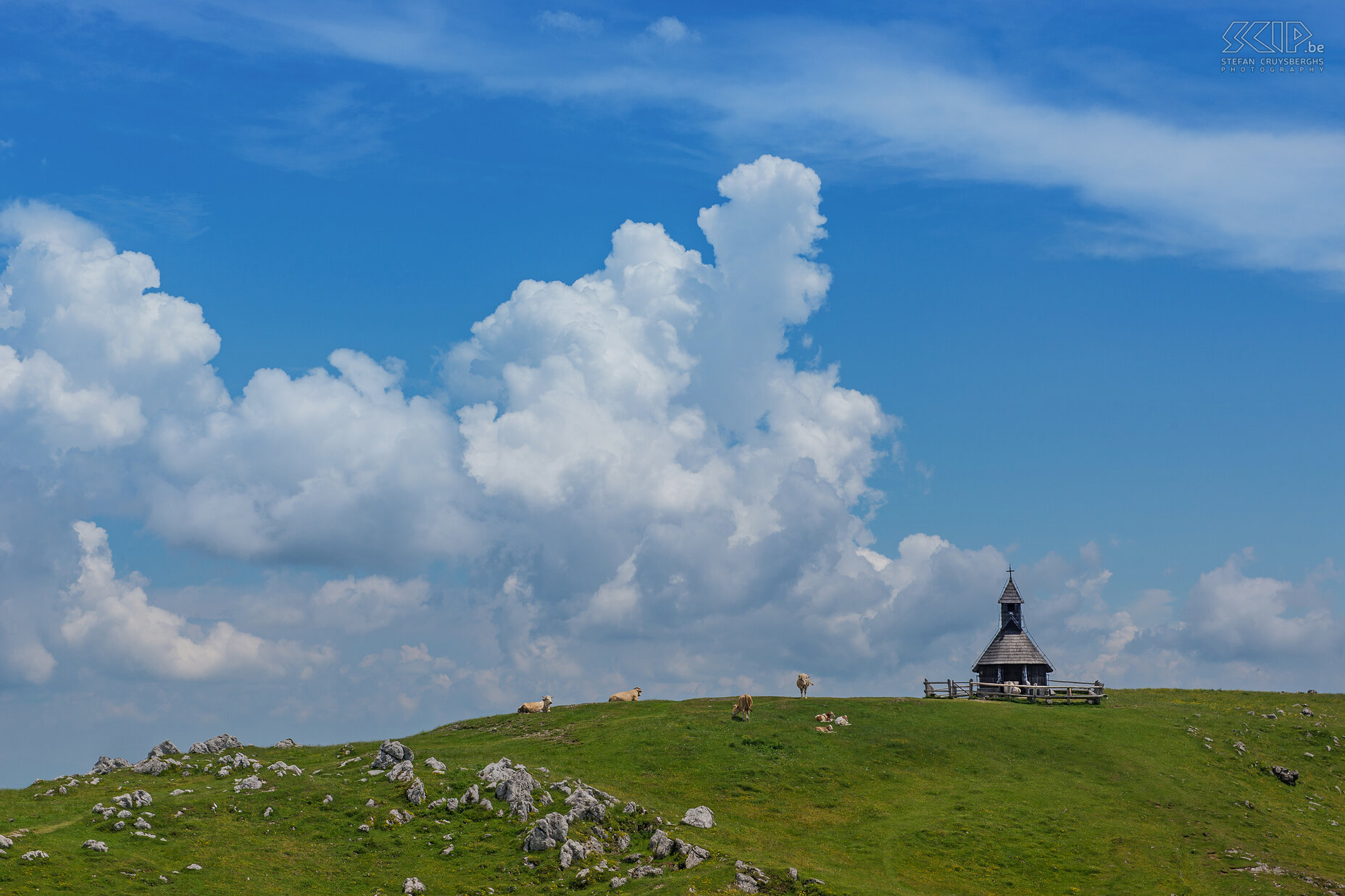 Velika Planina - Chapel Above the shepherd village of Velika Planina stands the wooden Chapel of Our Lady of the Snows Stefan Cruysberghs